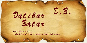 Dalibor Batar vizit kartica